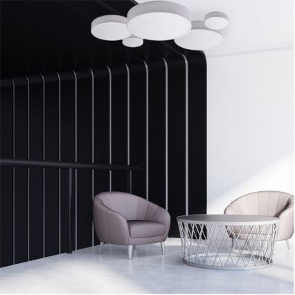 CLEO mennyezeti lámpa mozgás- és alkonyérzékelővel, 2xE27/24W/230V, átmérő 30 cm, fehér