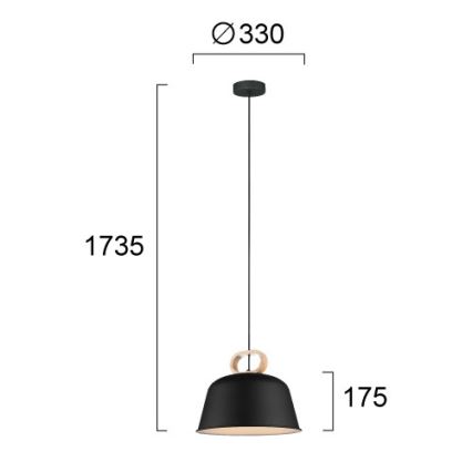 CLIP kábeles függeszték, 1x E27/40W/230V, fekete/barna