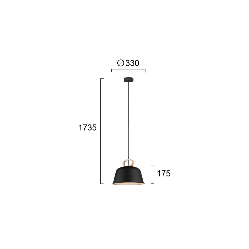 CLIP kábeles függeszték, 1x E27/40W/230V, fekete/barna