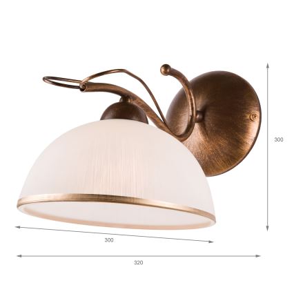 COBRA fali lámpa 1xE27/60W/230V bronz/patina