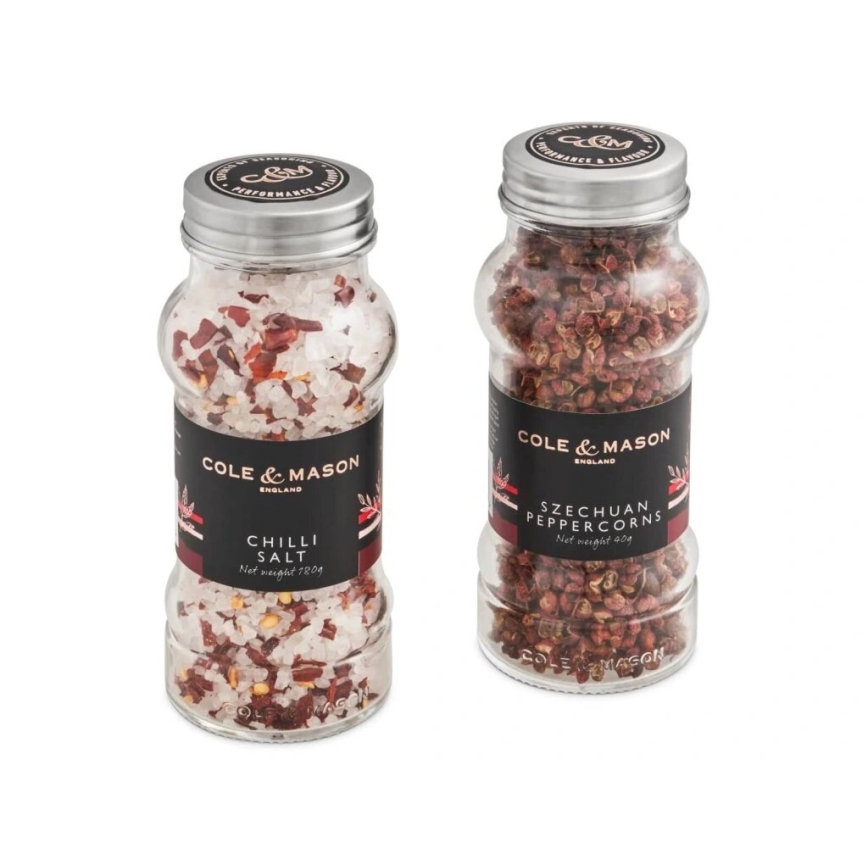 Cole&Mason - Ajándékkészlet Aromatic chilisó és szecsuáni bors,