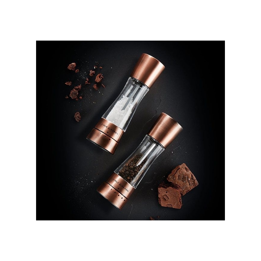 Cole&Mason - DERWENT só- és borsőrlő készlet 2 db, 19 cm, réz