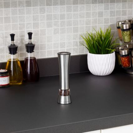 Cole&Mason - Elektromos salt or pepper grinder BURFORD 4xAAA 18 cm matt króm