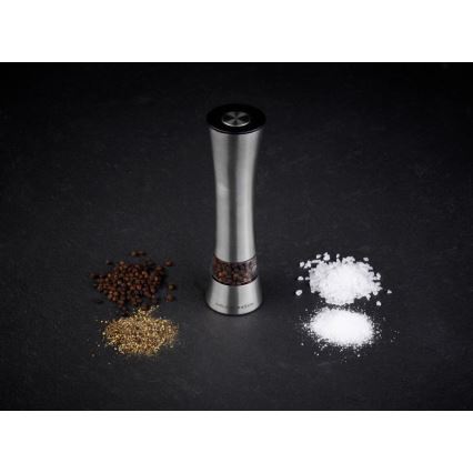 Cole&Mason - Elektromos salt or pepper grinder BURFORD 4xAAA 18 cm matt króm