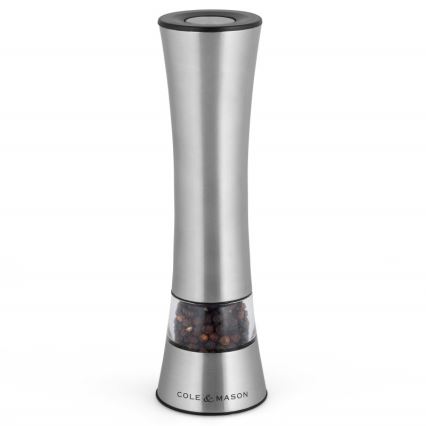 Cole&Mason - Elektromos salt or pepper grinder BURFORD 4xAAA 18 cm matt króm