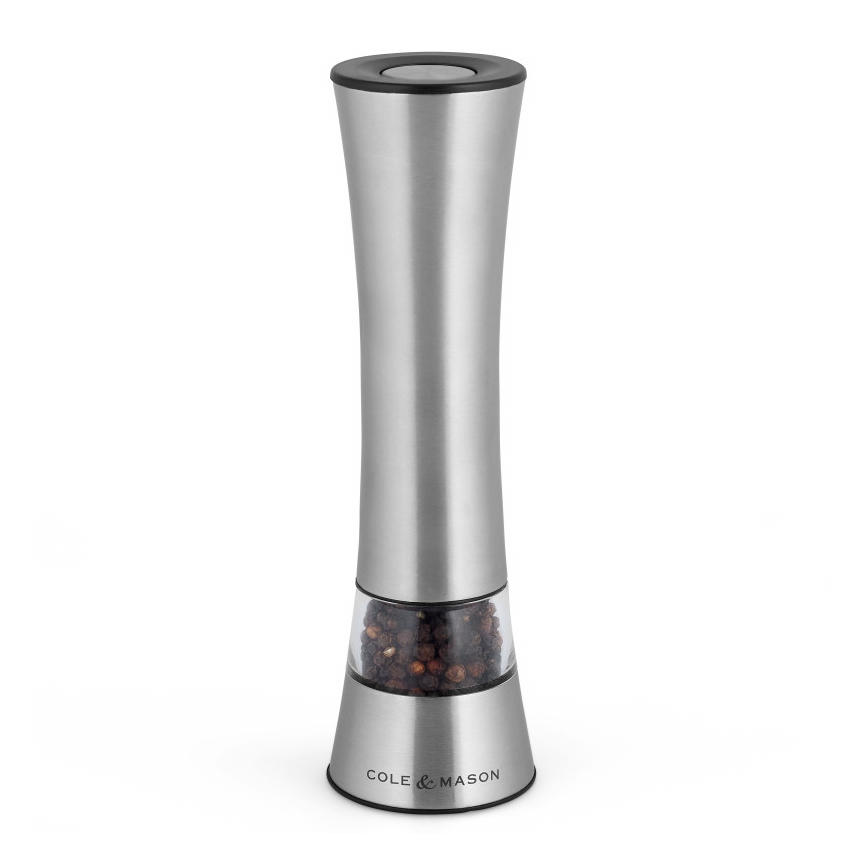 Cole&Mason - Elektromos salt or pepper grinder BURFORD 4xAAA 18 cm matt króm