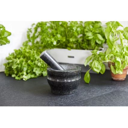 Cole&Mason - Gránit mozsár és törőfa GRANITE 18 cm átmérőjű gránit/fekete