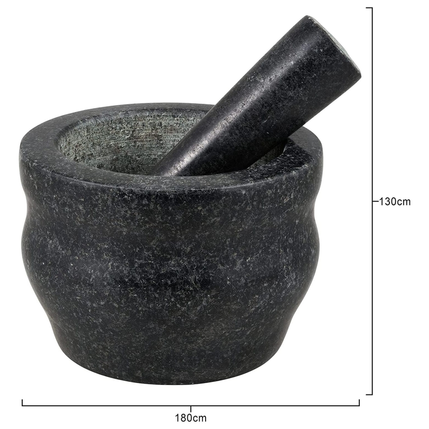 Cole&Mason - Gránit mozsár és törőfa GRANITE 18 cm átmérőjű gránit/fekete