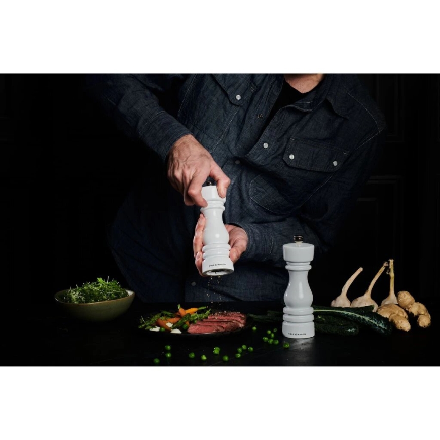 Cole&Mason - Só- és borsőrlő készlet LONDON 2 db 18 cm bükk/fehér