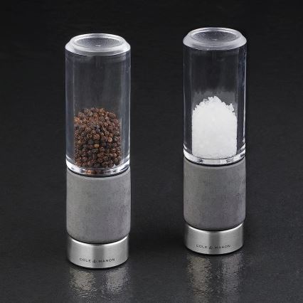 Cole&Mason - REGENT CONCRETE só- és borsőrlő készlet, 2 db, beton, 18 cm magas