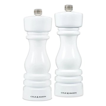 Cole&Mason - Só- és borsőrlő készlet LONDON 2 db 18 cm bükk/fehér