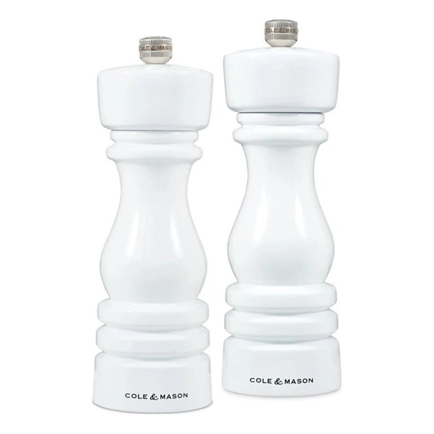 Cole&Mason - Só- és borsőrlő készlet LONDON 2 db 18 cm bükk/fehér