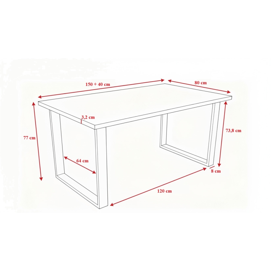 Kinyitható étkezőasztal COLIN sonoma tölgy