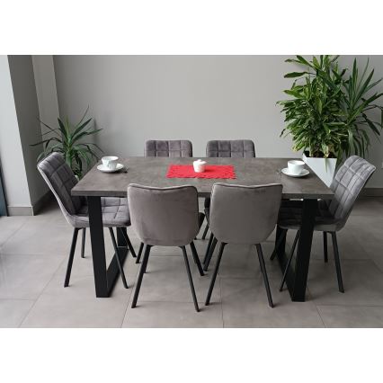 Kihajtható étkezőasztal COLIN szürke