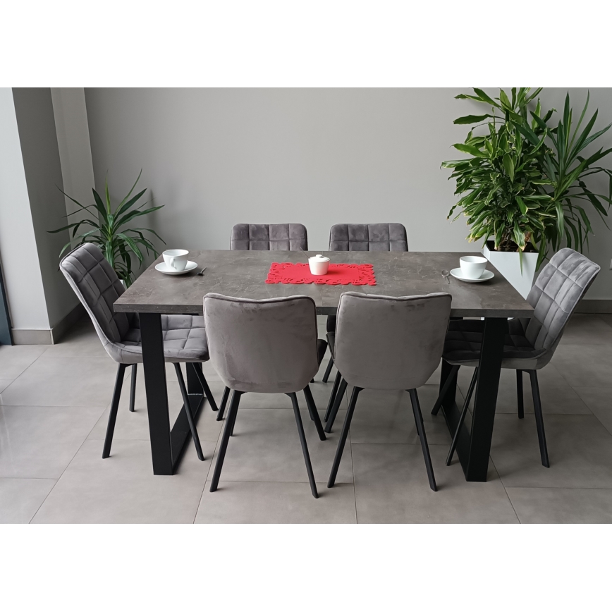 Kihajtható étkezőasztal COLIN szürke