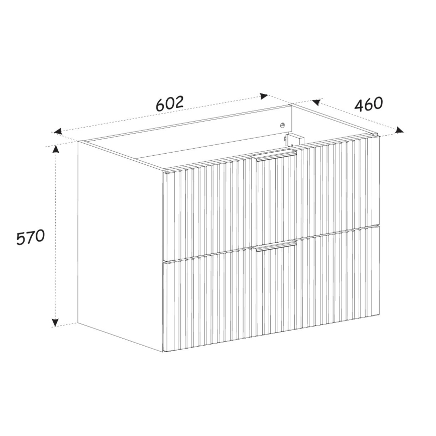 COMAD ADEL WHITE 82-60-B-2S - ADEL mosdó alatti fürdőszobaszekrény, 57x60,2 cm, fehér