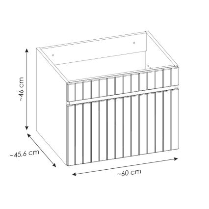COMAD ICONIC CASHMERE 82-60-D-1S - mosdó alatti fürdőszobai szekrény ICONIC 46x60 cm bézs