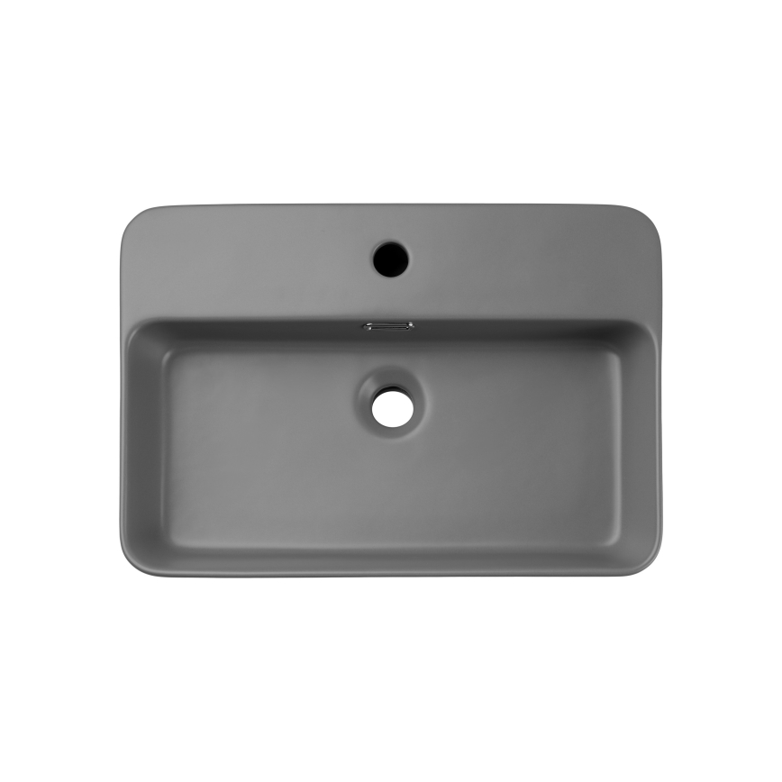 COMAD TRUST 2 MATT VILÁGOS SZÜRKE (E-6282) - TRUST mosdó 55x38 cm kerámia/matt szürke, pultba építhető
