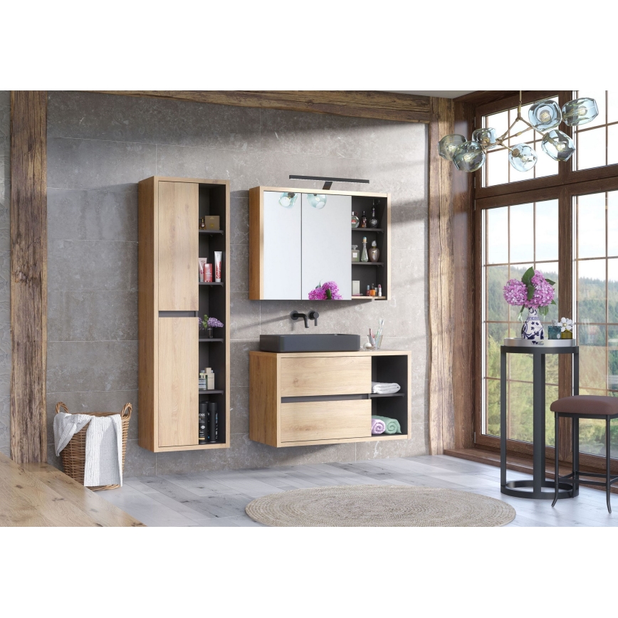 COMAD UM-6275 SLIM 60 BLACK DP - SLIM mosdó 61x34 cm kerámia/matt fekete, asztalra szerelhető