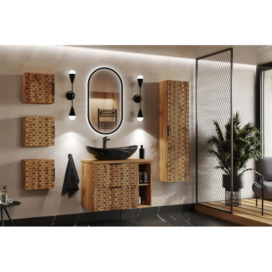 COMAD UN-LENA-MB2 - LENA mosdó 61,5x36 cm, kerámia/matt fekete, pultba építhető