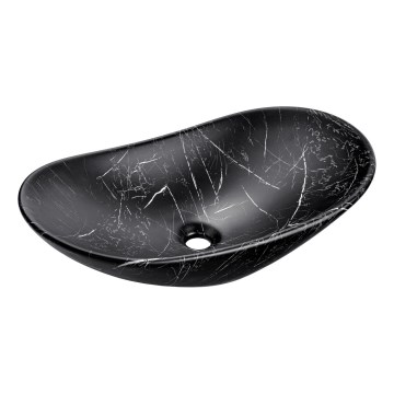 COMAD UN-LENA-MB2 - LENA mosdó 61,5x36 cm, kerámia/matt fekete, pultba építhető