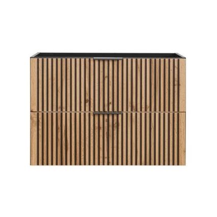COMAD XILO BLACK WOTAN 82-80-D-2S - XILO mosdó alatti szekrény 57x80,2 cm fekete/Wotan tölgy