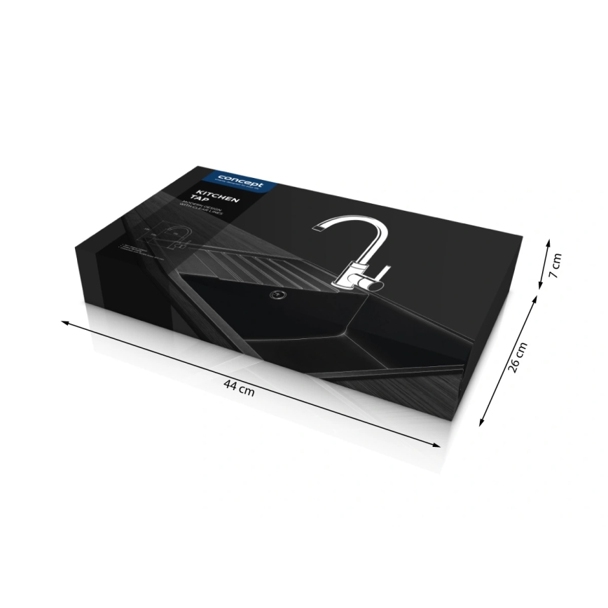 Concept BDG3334WH - Konyhai mosogató csaptelep, 33,5 cm, gránit/fehér