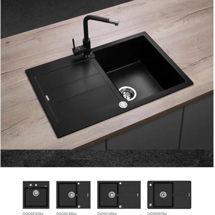 Concept BDG4327BC - Konyhai mosogató csaptelep 27,3 cm gránit/fekete