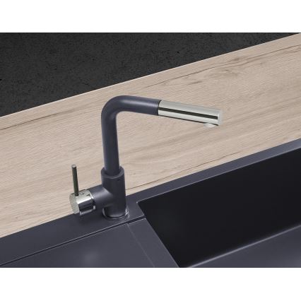 Concept BDG4527DG - Konyhai csaptelep kihúzható zuhanyfejjel, 26,9 cm, gránit/sötétszürke
