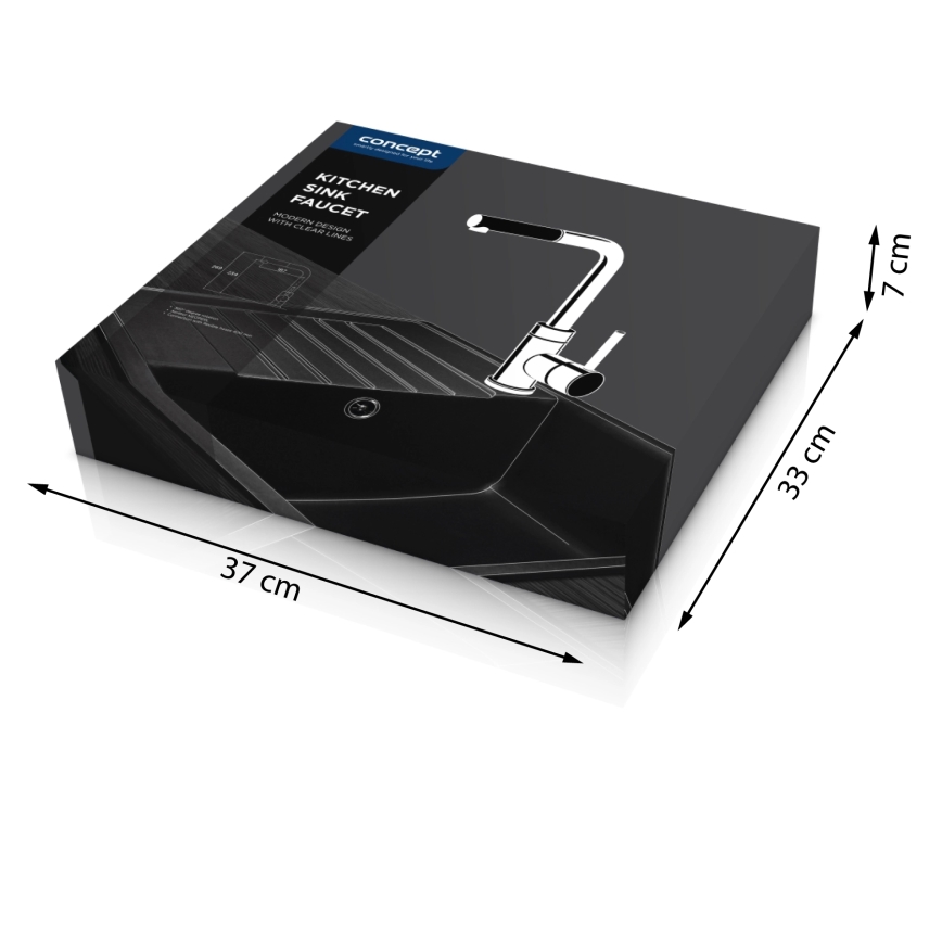 Concept BDG4527DG - Konyhai csaptelep kihúzható zuhanyfejjel, 26,9 cm, gránit/sötétszürke