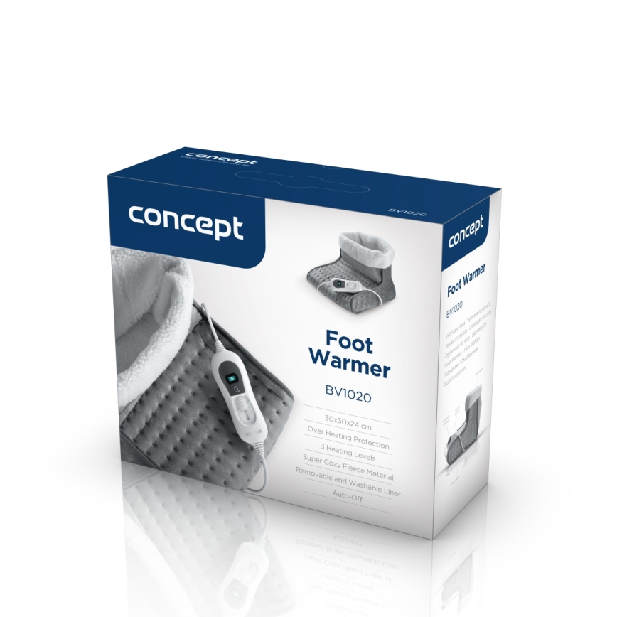 Concept BV1020 - elektromosan fűthető cipő 100 W / 230 V 30x30 cm szürke/fehér