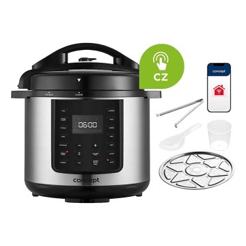 Concept CK8001 - Multifunkciós elektromos kukta 5,6 l, 1000 W/230 V, Wi-Fi, rozsdamentes acél