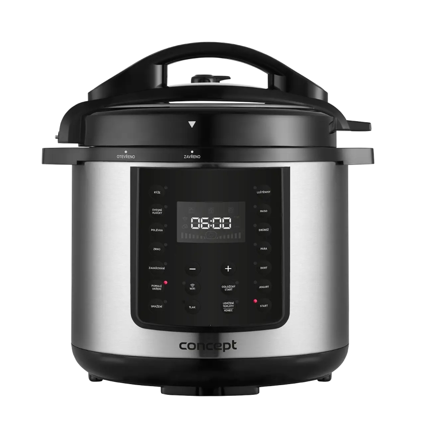 Concept CK8001 - Multifunkciós elektromos kukta 5,6 l, 1000 W/230 V, Wi-Fi, rozsdamentes acél