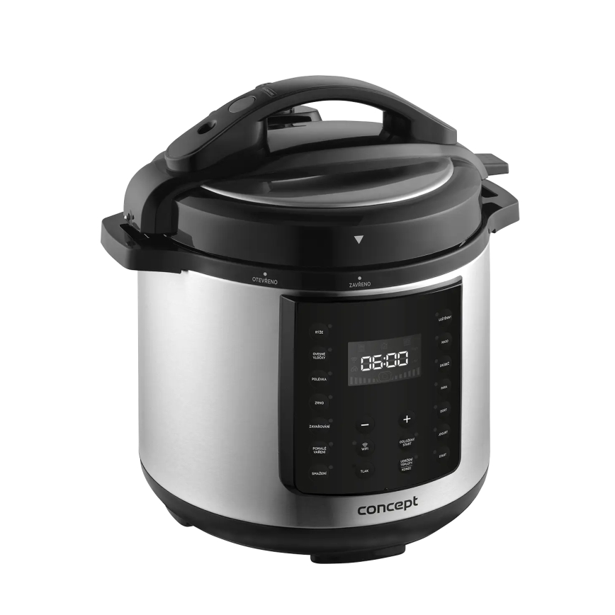 Concept CK8001 - Multifunkciós elektromos kukta 5,6 l, 1000 W/230 V, Wi-Fi, rozsdamentes acél