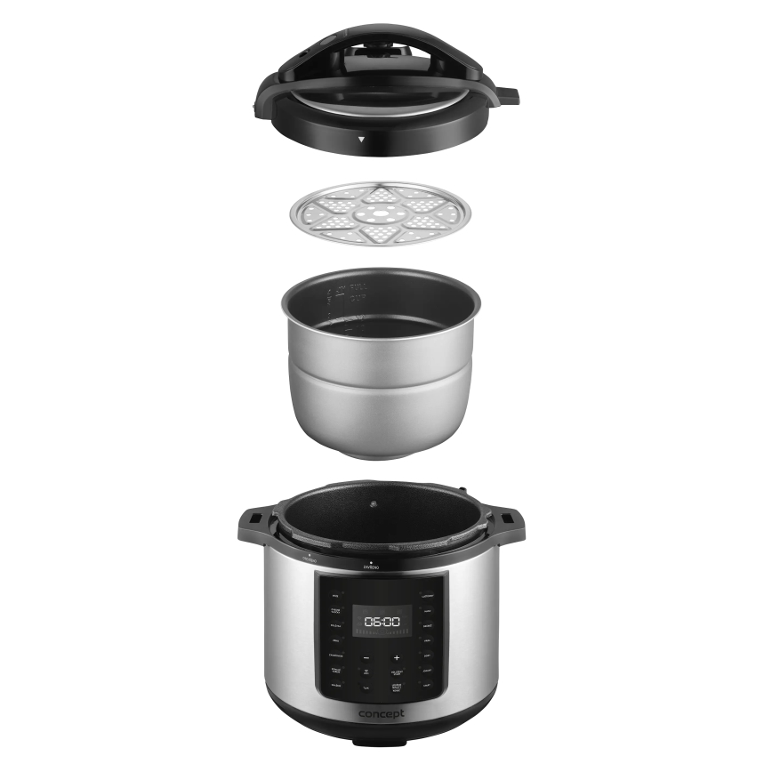 Concept CK8001 - Multifunkciós elektromos kukta 5,6 l, 1000 W/230 V, Wi-Fi, rozsdamentes acél