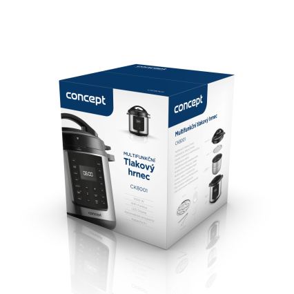 Concept CK8001 - Multifunkciós elektromos kukta 5,6 l, 1000 W/230 V, Wi-Fi, rozsdamentes acél