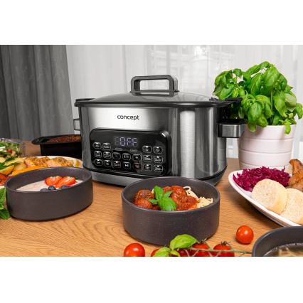 Concept CK9000 - Többfunkciós elektromos lábas 6 l, 10 az 1-ben, 1250 W/230 V, rozsdamentes acél