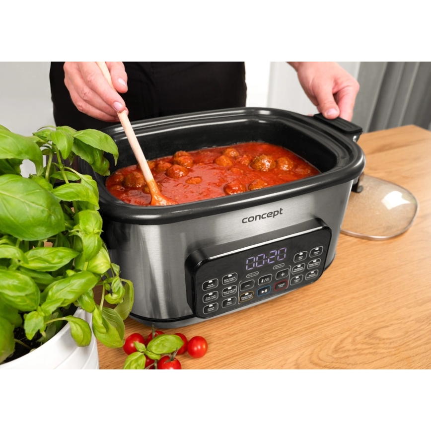 Concept CK9000 - Többfunkciós elektromos lábas 6 l, 10 az 1-ben, 1250 W/230 V, rozsdamentes acél