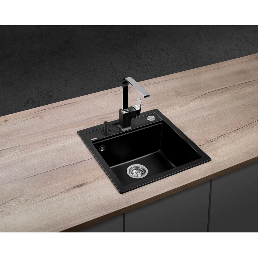Concept DG00C50BC - CUBIS konyhai mosogató 49x51 cm gránit/fekete