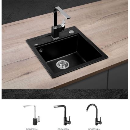 Concept DG00C50BC - CUBIS konyhai mosogató 49x51 cm gránit/fekete