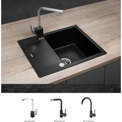 Concept DG05C45BC - CUBIS konyhai mosogató 50x62 cm gránit/fekete