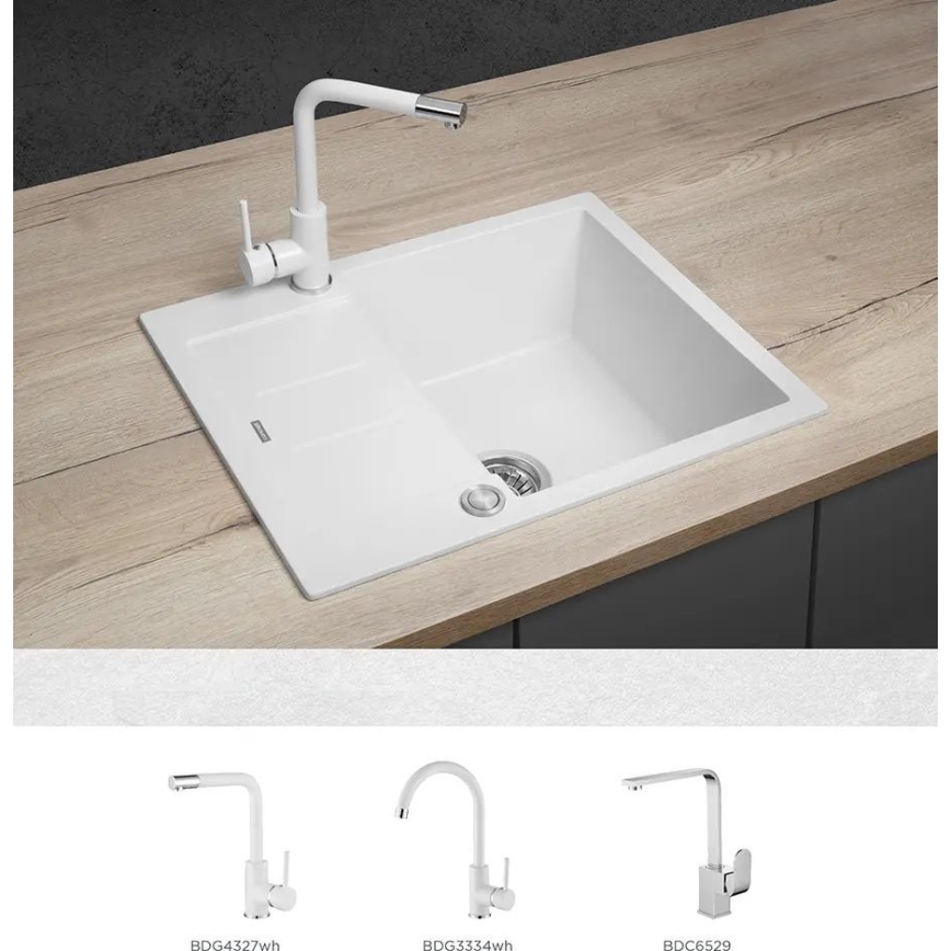 Concept DG05C45WH - CUBIS konyhai mosogató 50x62 cm gránit/fehér