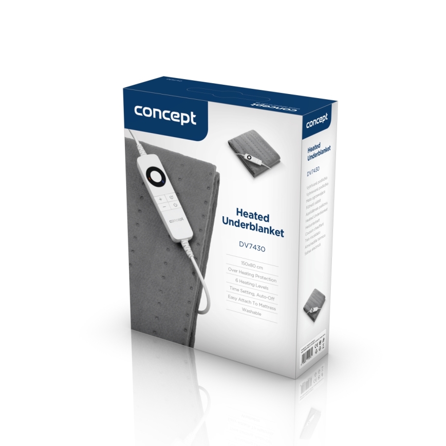 Concept DV7430 - Elektromos fűtőmatrac 100W/230V 150x80 cm szürke