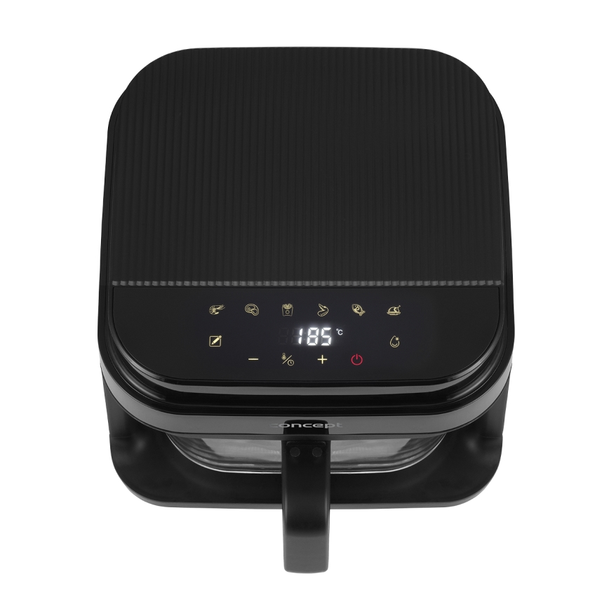 Concept FR5500 - Forró levegős sütő GLASS & FAST 5,5 l 1200W/230V fekete