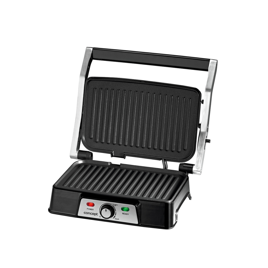 Concept ge2005 - Kontakt grill 1500W/230V rozsdamentes/fekete