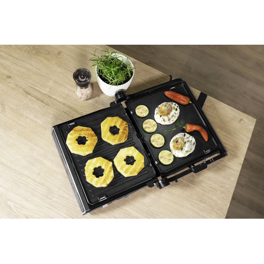 Concept ge3550 - Hőmérséklet-érzékelős kontaktgrill 2000W/230V fekete