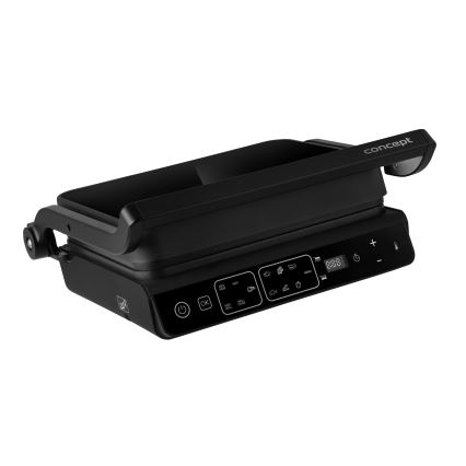 Concept ge3600 - Kontaktgrill hőmérséklet-érzékelővel GLASS 2000W/230V fekete