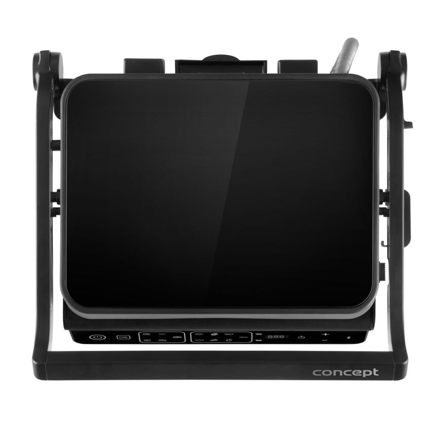 Concept ge3600 - Kontaktgrill hőmérséklet-érzékelővel GLASS 2000W/230V fekete