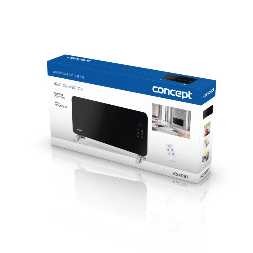 Concept KS4010 - Elektromos konvektor (1000/2000 W) IP24 fekete + távirányító