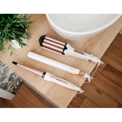 Concept KT2140 - GLAM STYLE háromcsöves hajgöndörítő 100W/230V fehér/rózsaarany